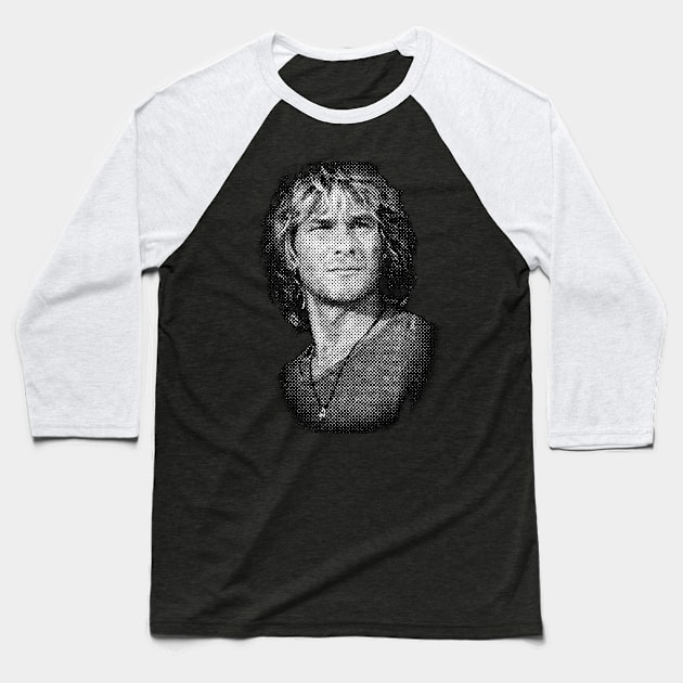 Patrick Swayze*Halftone Baseball T-Shirt by Resdis Materials